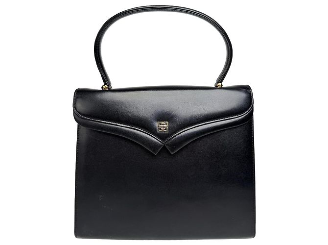 Vintage Givenchy Lederhandtasche Schwarz