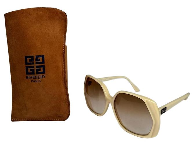 Vintage Givenchy Übergroße Sonnenbrille Weiß