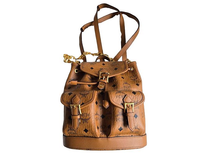 Zaino in pelle MCM in cognac Marrone