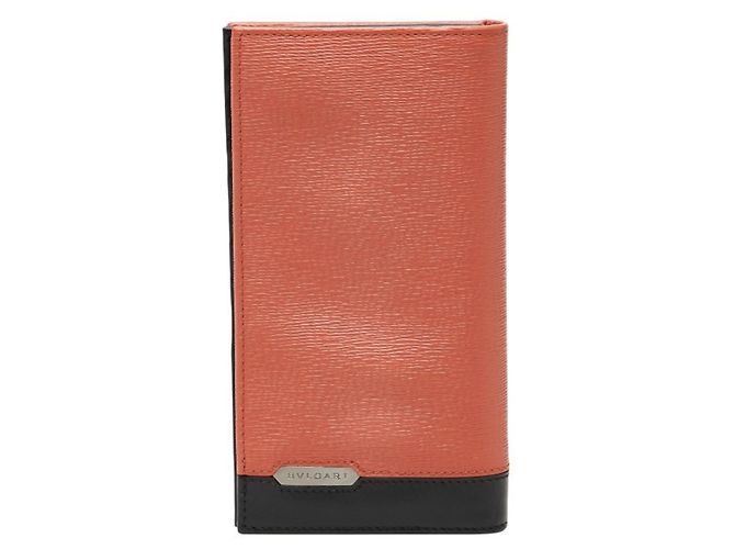 Bulgari Bvlgari Octo Long Wallet Black Orange