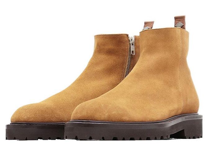 Autre Marque WH Suede Platform Boots Beige Camel