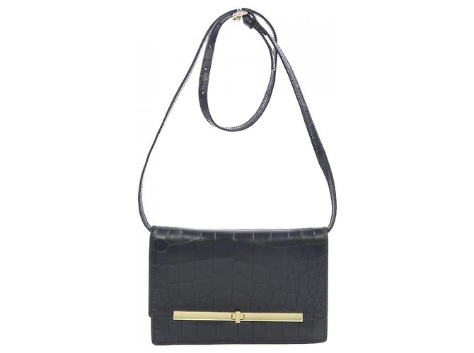 Autre Marque Bolsa de Ombro de Couro GIANNI CHIARINI Preto
