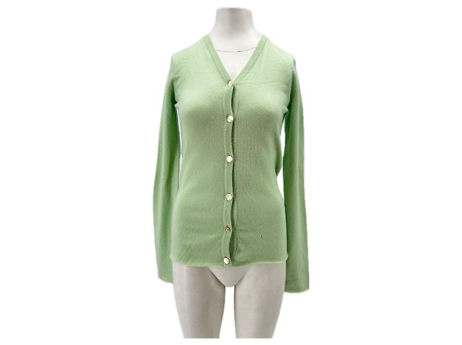 Autre Marque Grüner Cashmere-Cardigan