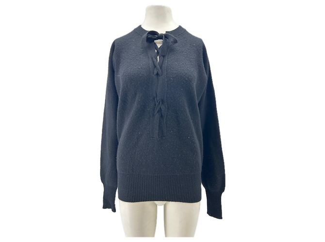 Leetha Feiner schwarzer Pullover aus Kaschmir
