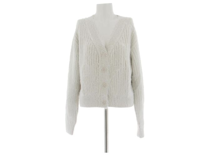 Calvin Klein Cardigan Weiß Polyester Größe S