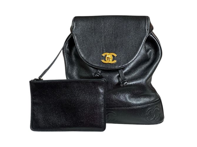 Timeless Chanel Triple Coco Backpack Black