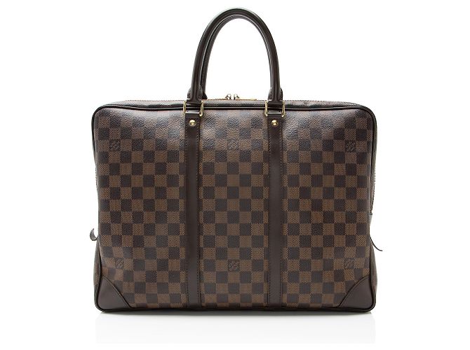 Bolsa Porta Documentos de Viagem Damier Ebene Louis Vuitton Marrom