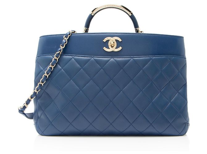 Gabrielle Bolso de compras Carry Chic de piel de cordero Chanel Azul