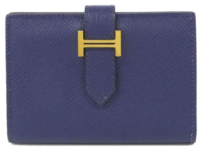 Hermès Béarn Epsom Card Case Blue