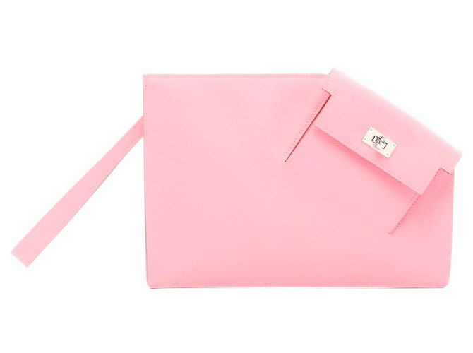 Hermès Leder Kelly Clutch Tasche Pink
