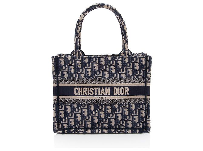 Book Tote Dior Oblique Kleine Buch-Tote Blau
