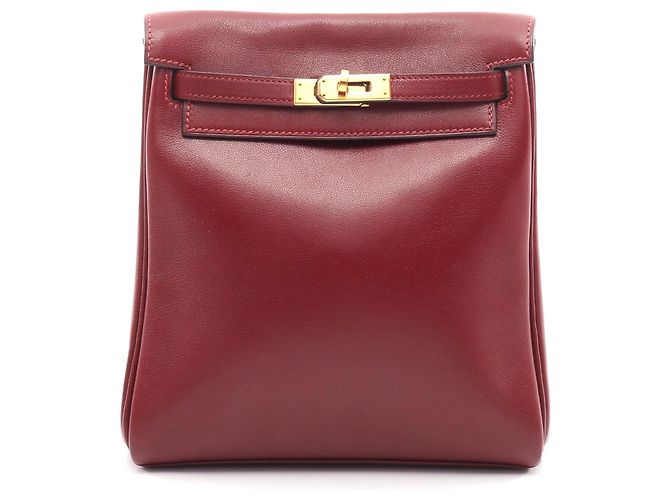 Hermès Hermes Kelly Ado PM Leather Backpack Red
