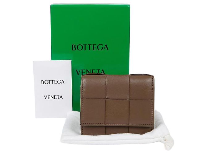 Bottega Veneta Cassette Trifold Wallet Brown
