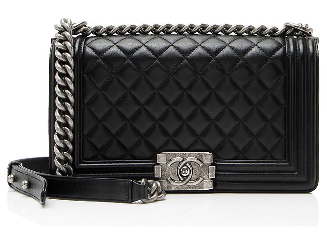 Borsa Boy Old Medium in Pelle di Agnello Chanel Nero