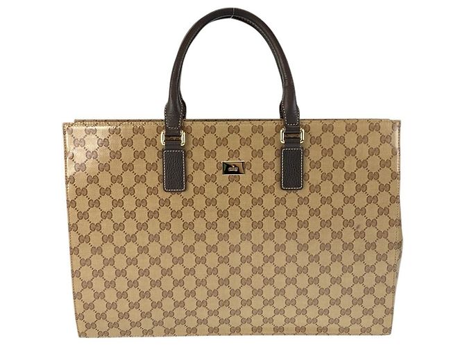 Malette en PVC cristal GG de Gucci Marron Beige