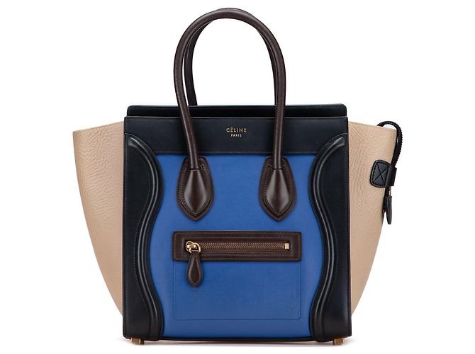 Luggage Céline Celine Micro Tricolor Leder Reisetasche