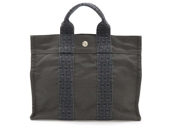 Hermès Canvas Aline Tote PM Grau Leinwand