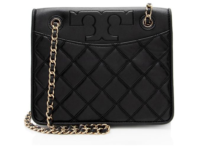 Borsa a Spalla in Pelle Savannah con Catena Tory Burch Nero