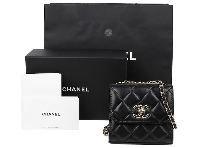 Trendy CC Chanel Borsa a spalla mini CC alla moda Nero 
