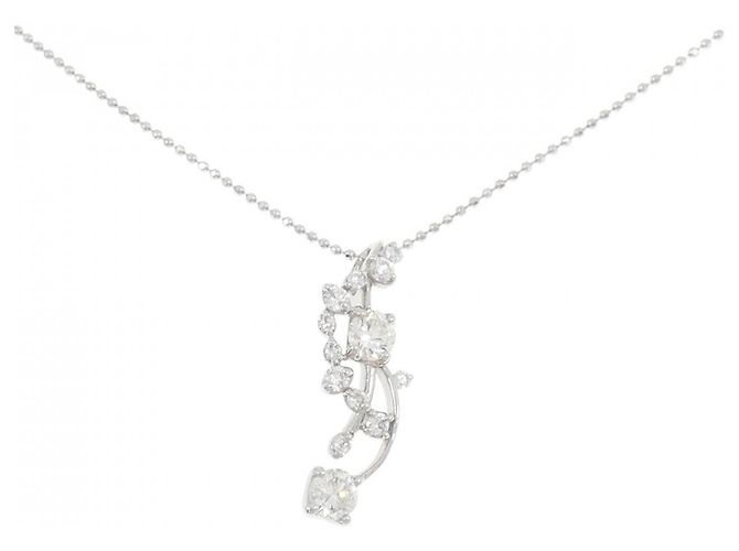 Autre Marque Diamant-Halskette PT900 PT850 Silber