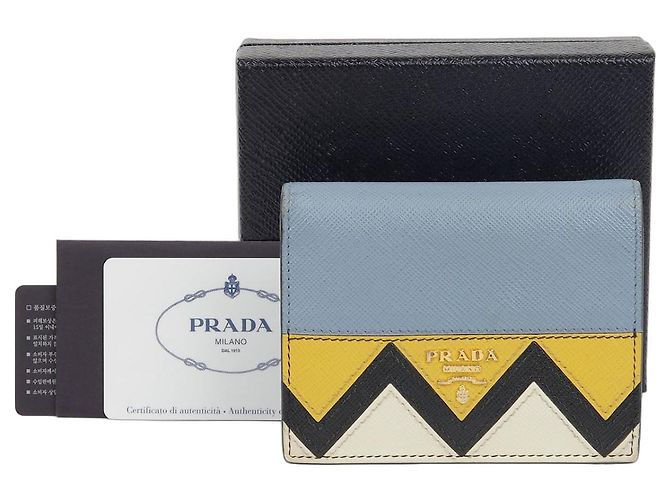 Prada Metal Logo Compact Wallet Multiple colors