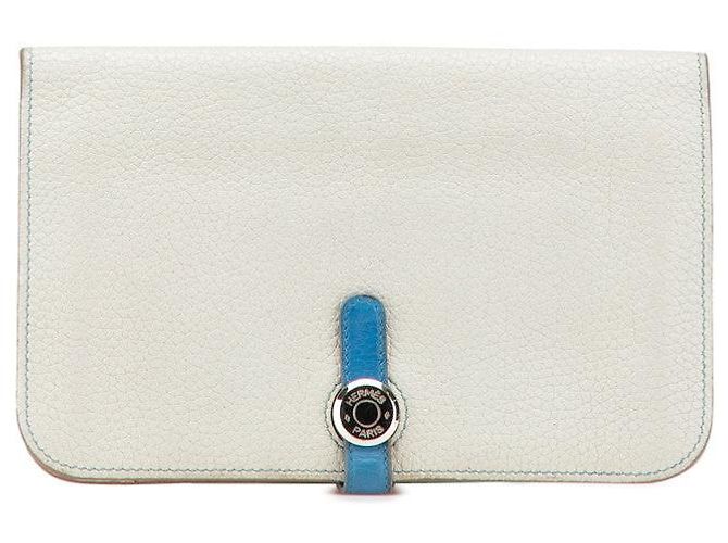 Cartera Larga Dogon Duo GM Togo de Hermès Gris