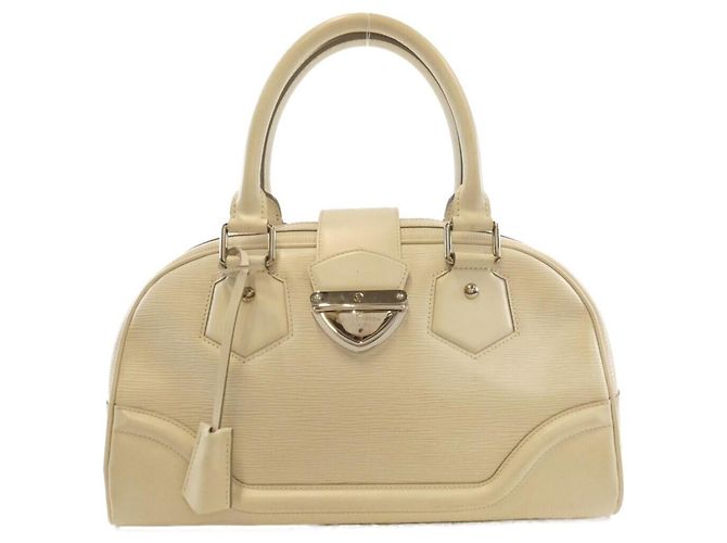 Louis Vuitton Epi Bowling Montaigne GM Handtasche Aus weiß