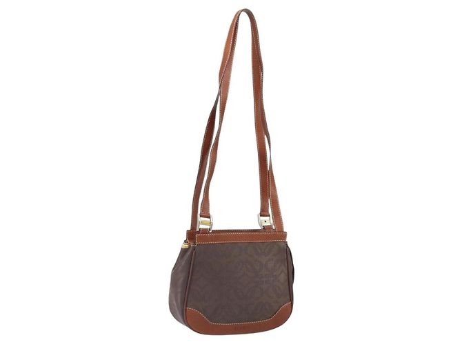 Loewe Anagram in pelle PVC Marrone