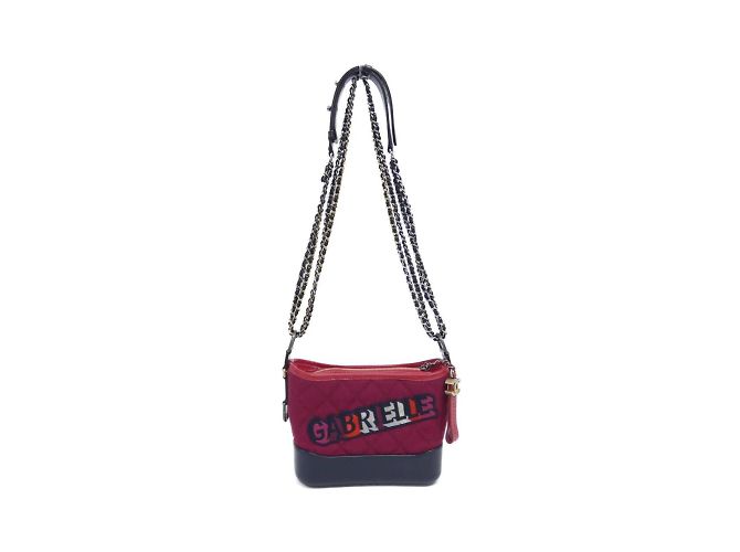 Bolsa de Ombro Chanel Gabriel Line 91810 Vermelho Bordeaux Azul marinho