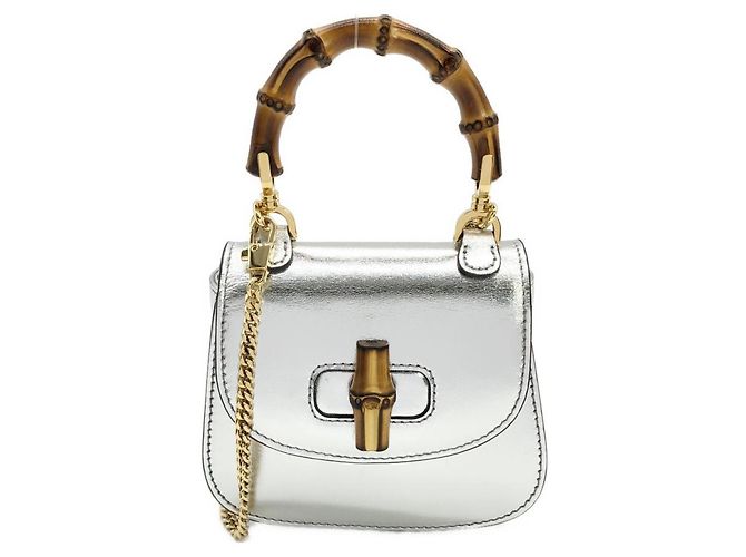 Bolsa Gucci Bamboo 1947 Prata