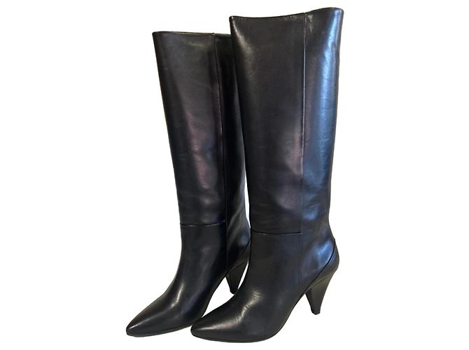 Autre Marque Samsoe Samsoe - Botas altas de cuero negro