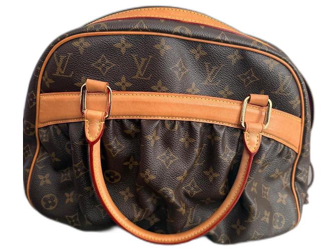 Tivoli Sac à main Louis Vuitton Boston Mitzi– Toile Monogram – Authentique Beige Marron foncé Monogramme