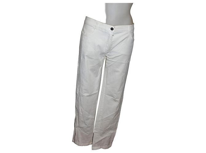 Pantalones Fendi de algodón elástico blanco
