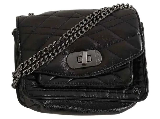 Zadig & Voltaire Borsa a tracolla in pelle nera Nero