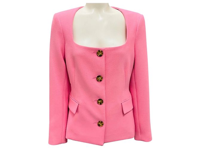 Chaqueta sin cuello Ria rosa de Veronica Beard
