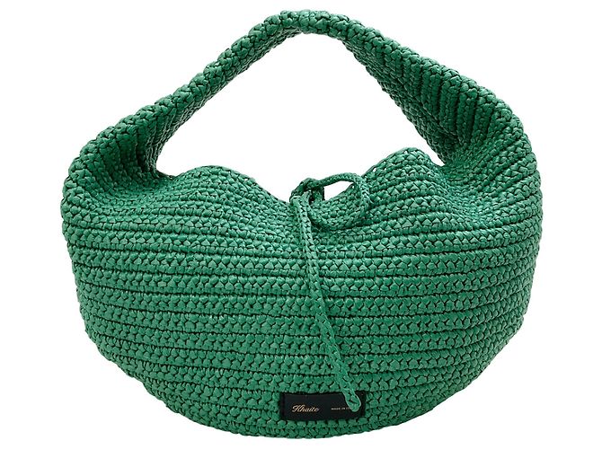 Khaite Green Raffia Medium Olivia Hobo Bag