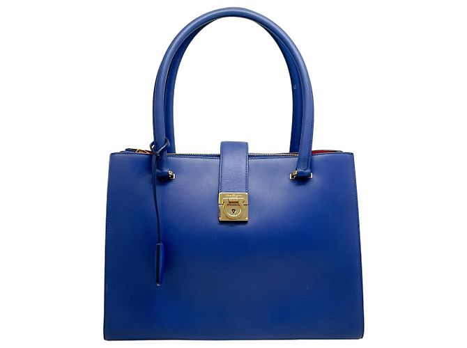 Bolsa Marlene em couro cobalto da Salvatore Ferragamo Azul
