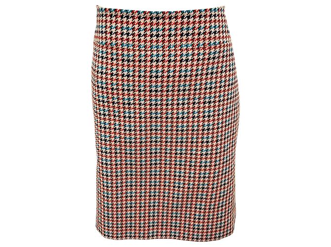 Gonna houndstooth multicolore tan Akris Punto