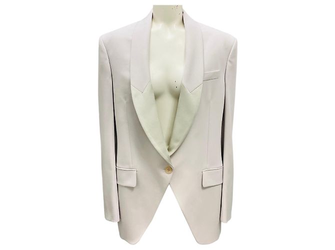 Stella Mc Cartney Stella McCartney Light Grey Aya Wool Twill Tailored Jacket