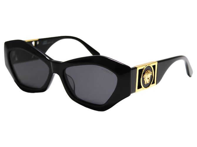 Occhiali da sole Gianni Versace Medusa Neri e Dorati MOD421 Nero D'oro