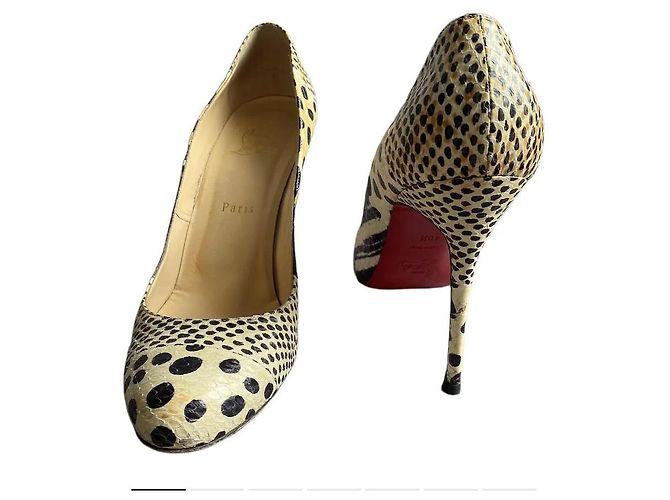 Christian Louboutin Pumps aus Leder Python Muster Schwarz Python drucken