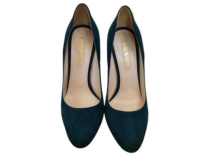 Prada Green Leather Heels 38.5