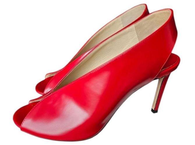 Jimmy Choo High Heels aus rotem Leder 38,5