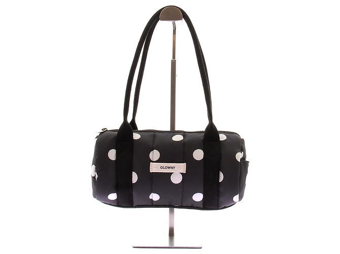 Autre Marque Borsa "Didi" effetto cuscino nero a pois