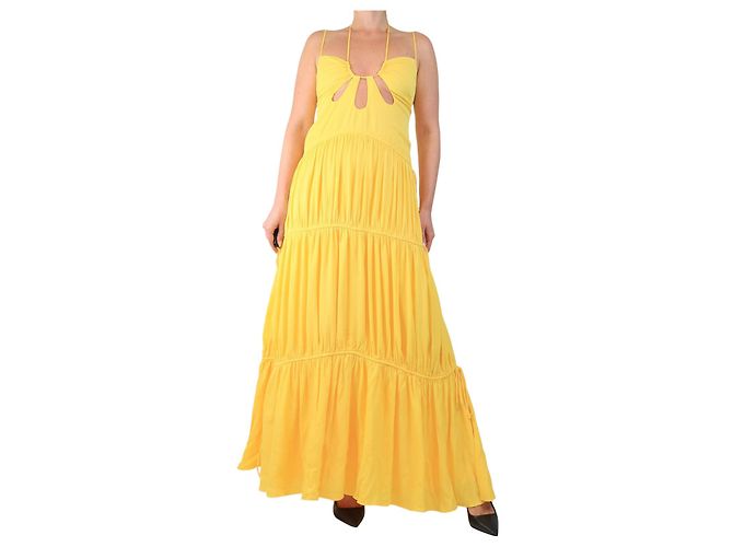 Jonathan Simkhai Robe maxi fluide sans manches jaune - taille S