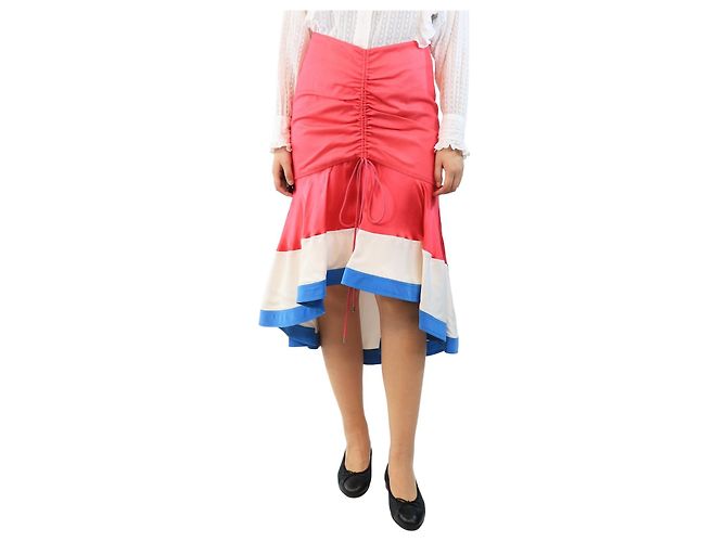 Prabal Gurung Rosa geraffte Midirock - Größe UK 10 Pink
