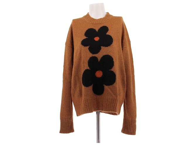 Alexa Chung Brauner Pullover mit Blumendetails
