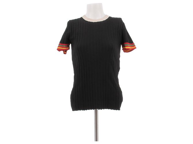 Autre Marque Schwarzes Mesh-T-Shirt