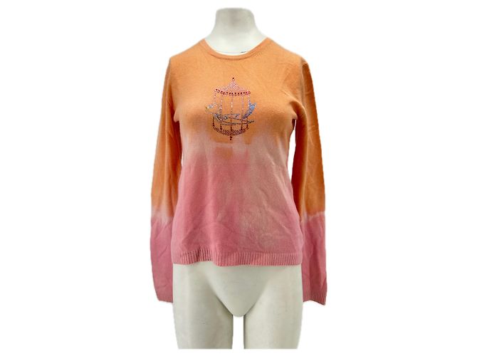 Autre Marque Cashmere-Pullover Tie & Dye Orange 