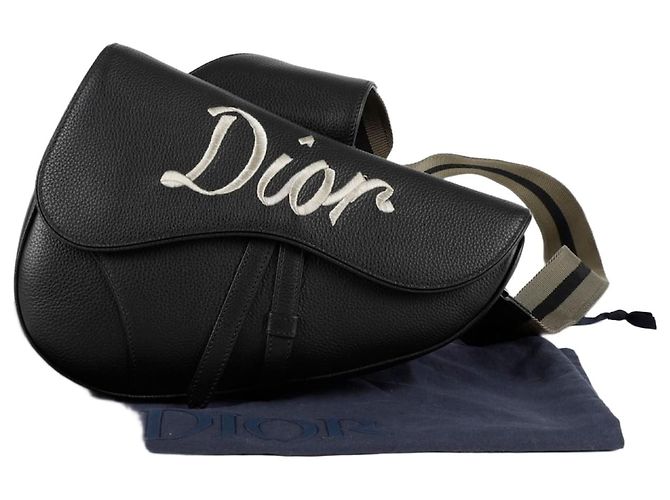 Saddle Dior Bolsa de Ombro Messenger em Forma de Selim Preto